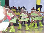 A dance troupe of Akwa Ibom State Council of Arts and Culture welcomes  visiting Ghanaian President in a State Reception for His Excellency, Dr. John Dramani Mahama, at the State Banquet Hall on April 7, 2013.