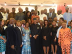 Gov Godswill Akpabio in a group photograph with the BOT Chairman and old students of Federal Government College, Port Harcourt during a dinner of the Federal Government College Old Students at the Government House Banquet Hall, Uyo