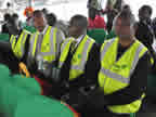 Airport staff seated at the reception ground for the president at Ibom International Airport where the president and commander-in-chief of the armed forces, His Excellency Dr. Goodluck Jonathan, is expected on Thursday 15th July on a 2-day official visit to Akwa Ibom state 