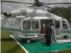 President Yar'dua arriving Uyo at the Govt. House Helipad arriving for the First National Stakeholders Forum and 10th Anniversary of PDP in Uyo